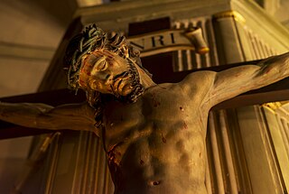 Crucifix with candle light