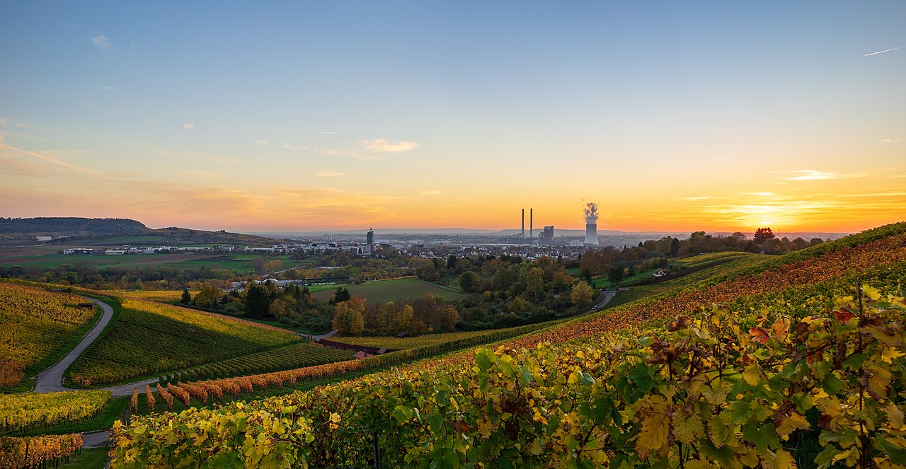 Weinberge und Stadtlandschaft